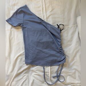 Blue One-Shoulder Top